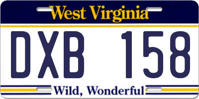 WV license plate DXB158