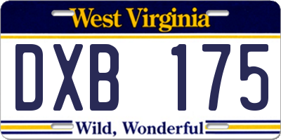 WV license plate DXB175