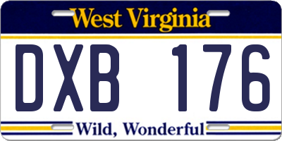 WV license plate DXB176