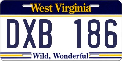 WV license plate DXB186
