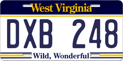 WV license plate DXB248
