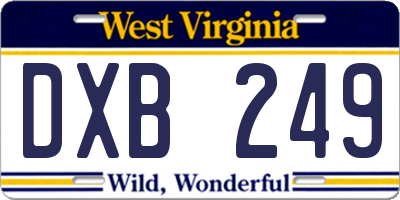 WV license plate DXB249