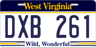 WV license plate DXB261