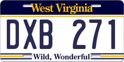 WV license plate DXB271