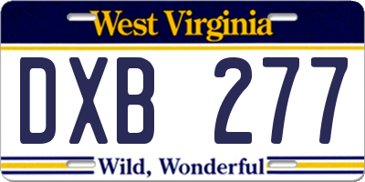 WV license plate DXB277