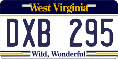 WV license plate DXB295