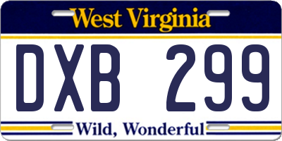 WV license plate DXB299