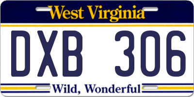 WV license plate DXB306