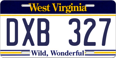 WV license plate DXB327