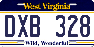 WV license plate DXB328