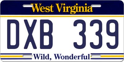 WV license plate DXB339