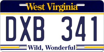 WV license plate DXB341