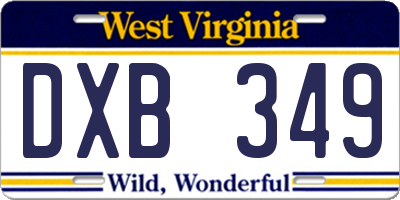 WV license plate DXB349