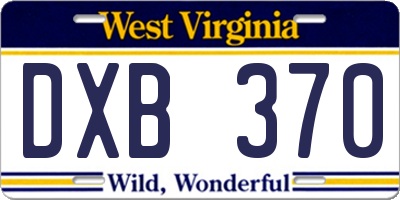 WV license plate DXB370