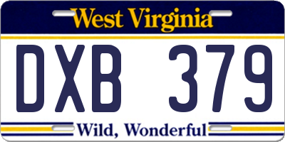 WV license plate DXB379