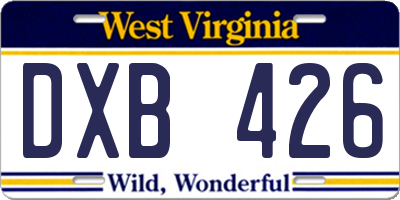 WV license plate DXB426