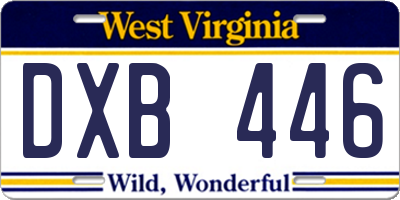 WV license plate DXB446