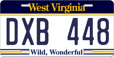 WV license plate DXB448