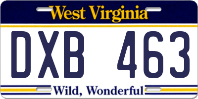 WV license plate DXB463