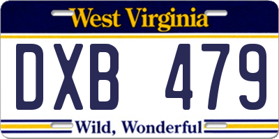 WV license plate DXB479