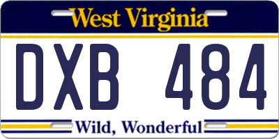 WV license plate DXB484