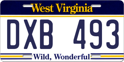 WV license plate DXB493