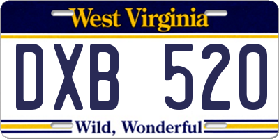 WV license plate DXB520