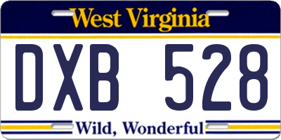 WV license plate DXB528