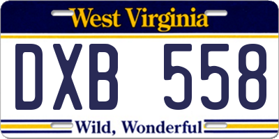 WV license plate DXB558