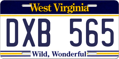 WV license plate DXB565