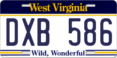 WV license plate DXB586