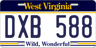 WV license plate DXB588