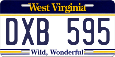 WV license plate DXB595