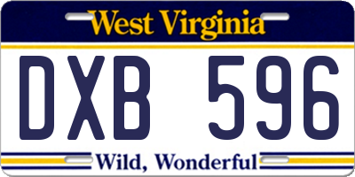 WV license plate DXB596