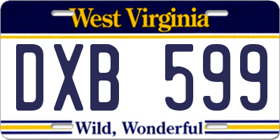 WV license plate DXB599