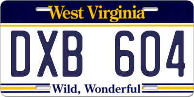 WV license plate DXB604