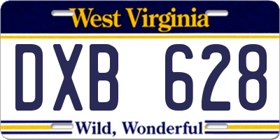 WV license plate DXB628