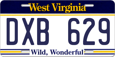 WV license plate DXB629