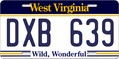 WV license plate DXB639