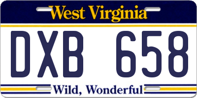 WV license plate DXB658