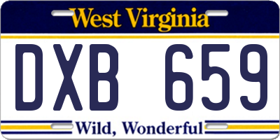 WV license plate DXB659