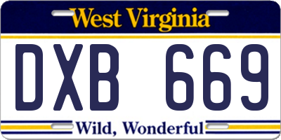 WV license plate DXB669