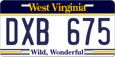 WV license plate DXB675