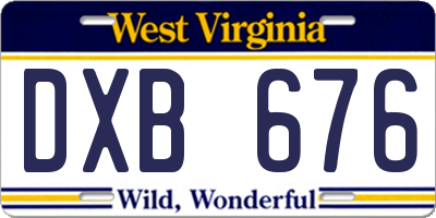 WV license plate DXB676