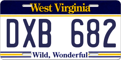 WV license plate DXB682