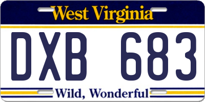 WV license plate DXB683