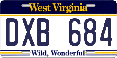WV license plate DXB684
