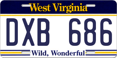 WV license plate DXB686