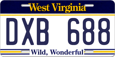 WV license plate DXB688