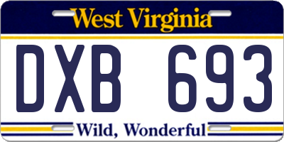 WV license plate DXB693